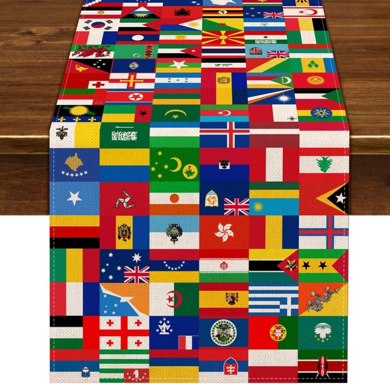 Hispanic Heritage Month Decor - International Flag Table Runner (13" x 108")